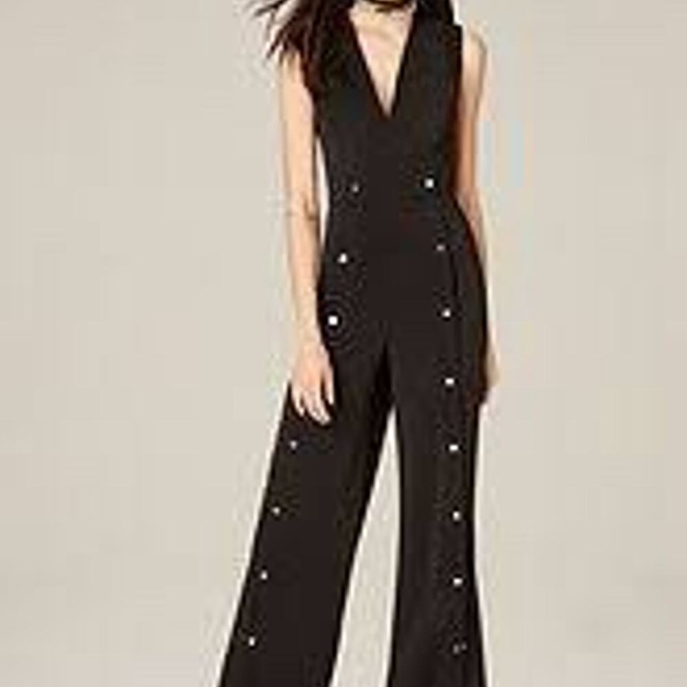 BEBE Black Jumpsuit with button details